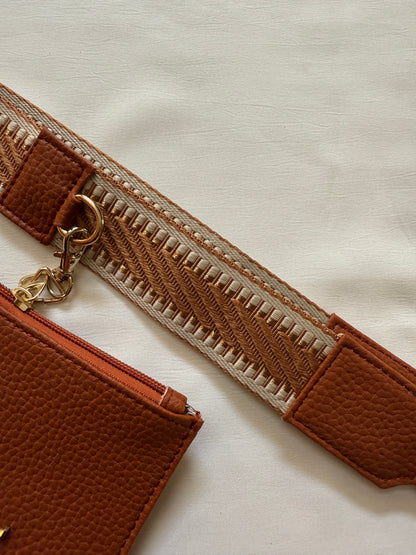 BLOCK ORANGE BELT WITH POUCH