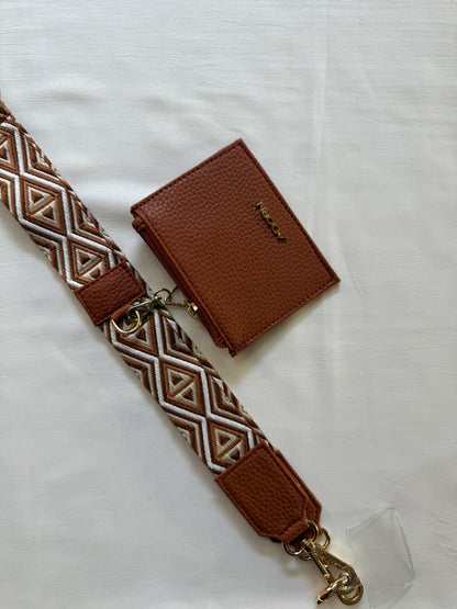 GEOMETRIC ORANGE BELT WITH POUCH